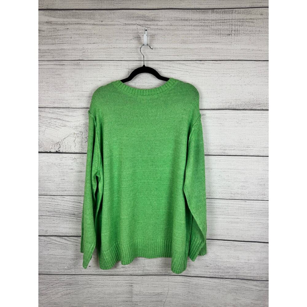 Cato Plus Size Green Knit V-Neck Sweater Size 26/28W - Picture 7 of 7